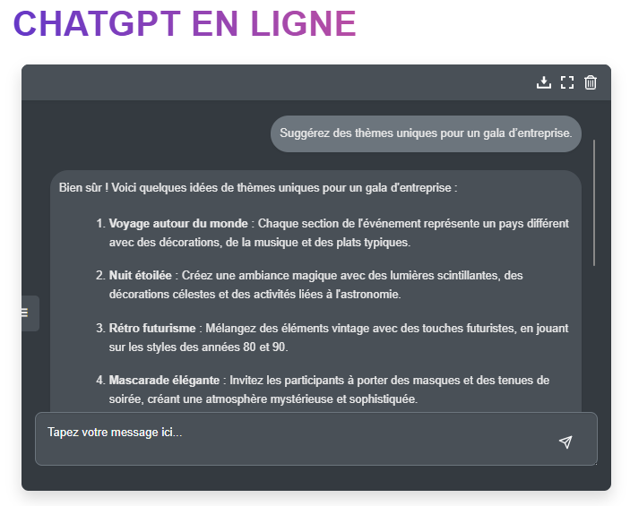 chatgpt prompt pour la planification devenements